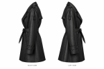 Black Leather Belted Trench Coat - Image 2