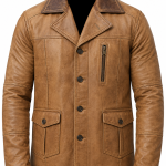 Tan Leather Safari Jacket
